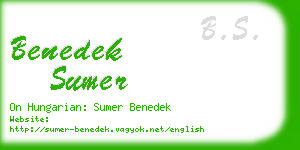 benedek sumer business card